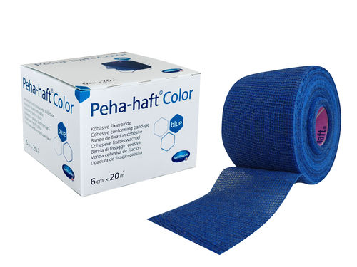 Peha-haft color blau kohäsive, elastische Fixierbinde 6 cm x 20 m Grip Bandage