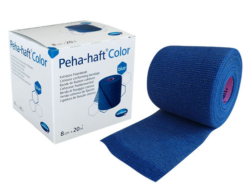 Peha-haft color blau kohäsive, elastische Fixierbinde 8cm x 20m Grip Bandage