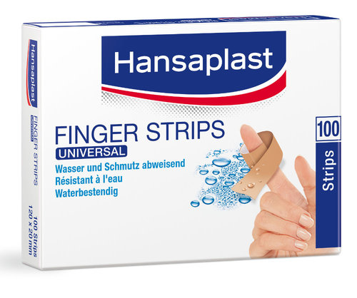 Hansaplast® Universal Water Resistant Fingerstrips 120 x 20 mm 100 Stück