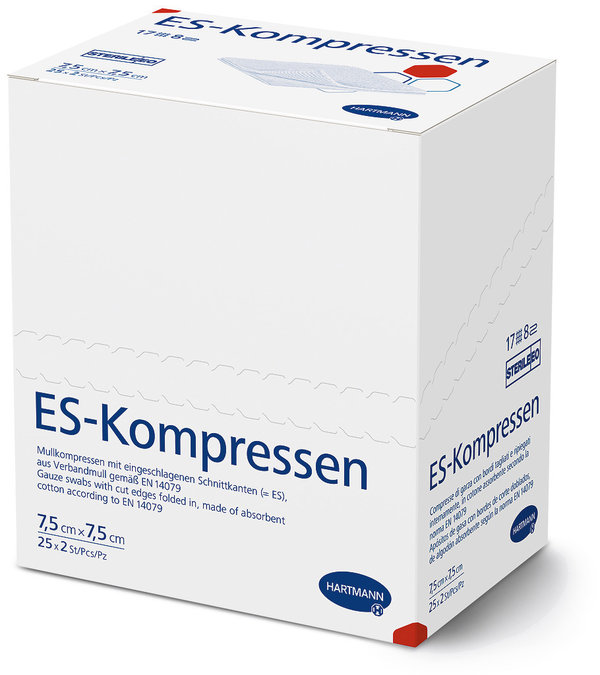 ES-Kompressen 8-fach steril, 7,5x7,5 cm , 50 Stück