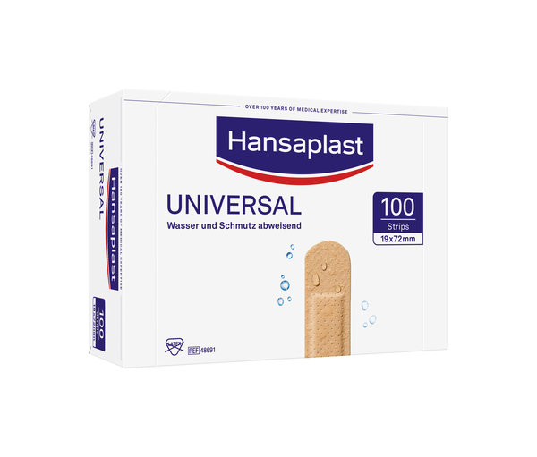 Hansaplast® Universal Water Resistant Strips 19 x 72 mm 100 Stück