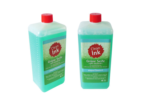 Clean Ink grüne Seife unparfümiert 1000 ml Flasche