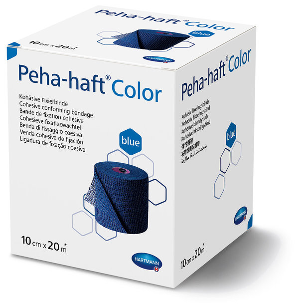 Peha-haft color blau kohäsive, elastische Fixierbinde 10cm x 20 m Grip Bandage